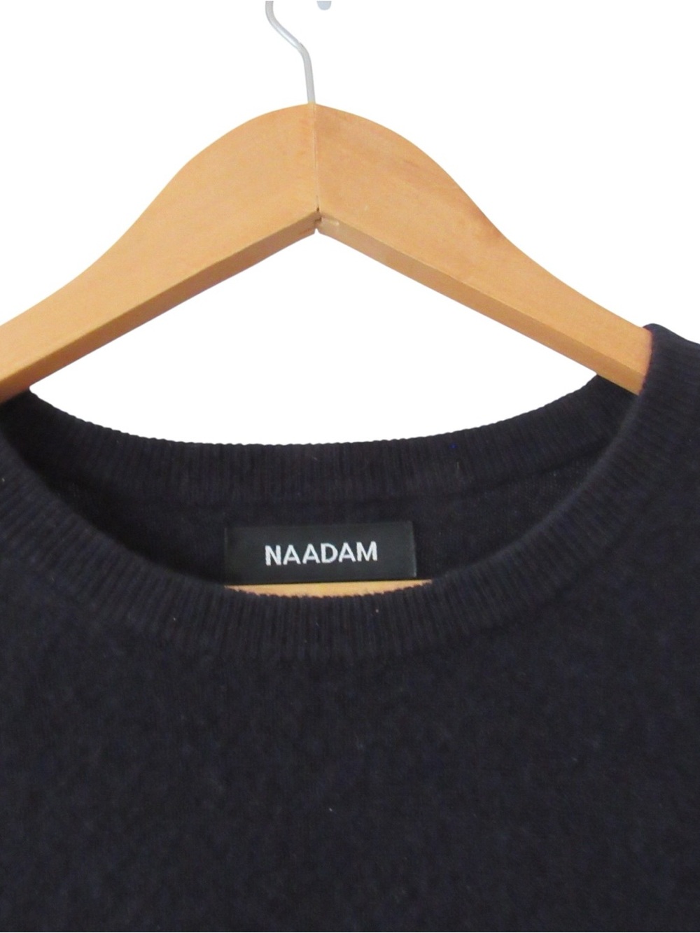 Naadam Cashmere Sweater Large Black Deep Navy Knit Soft Crewneck Classic - Picture 3 of 7